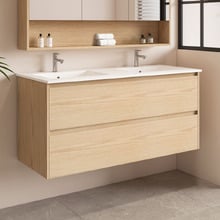 Laulea 1200mm Wall Hung Double Vanity with Ceramic Countertop